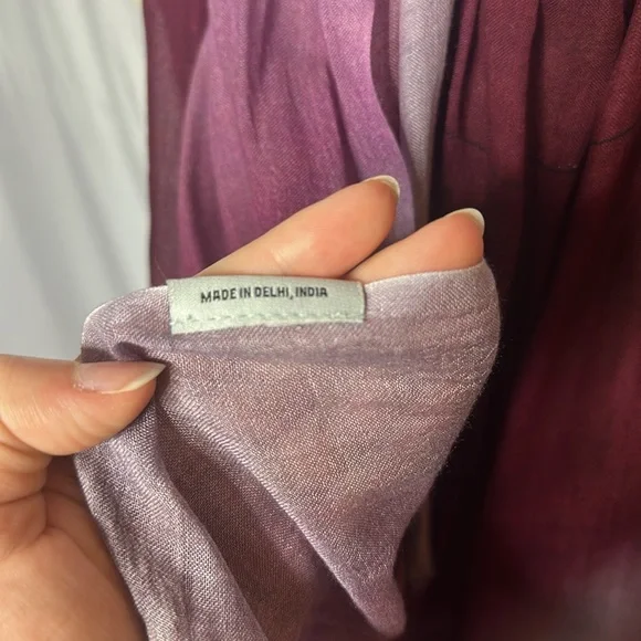 Purple Handmade Indian Scarf - Picture 4 of 5